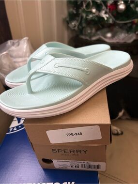 Sperry Women's Windward Float Thong Sandal - Mint Green with White Sole